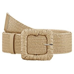 4572 Straw Woven Elastic Belt For Women, Boho Braided Raffia Waist Belt,